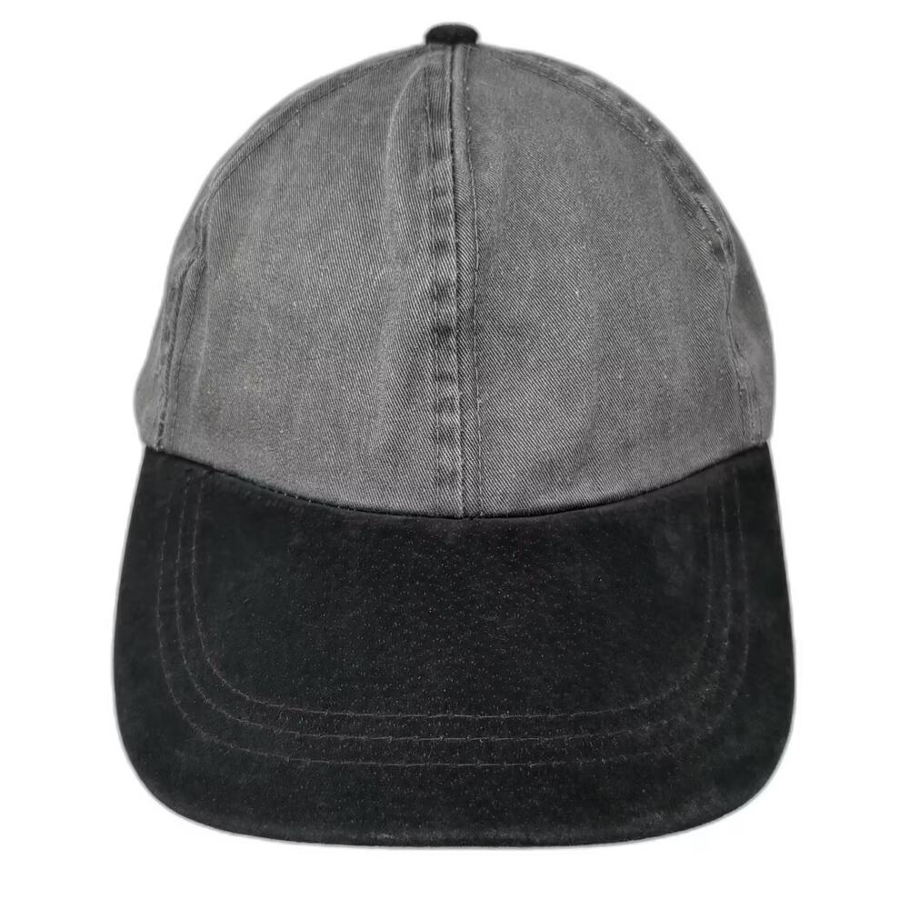 Fahrenheit Baseball Cap Gray Black OS Hat Suede Brim Slideback Plain Two Tone